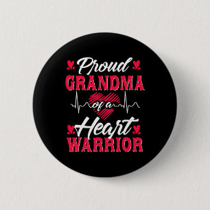 Grandma Of A Heart Warrior Chd Awareness Button