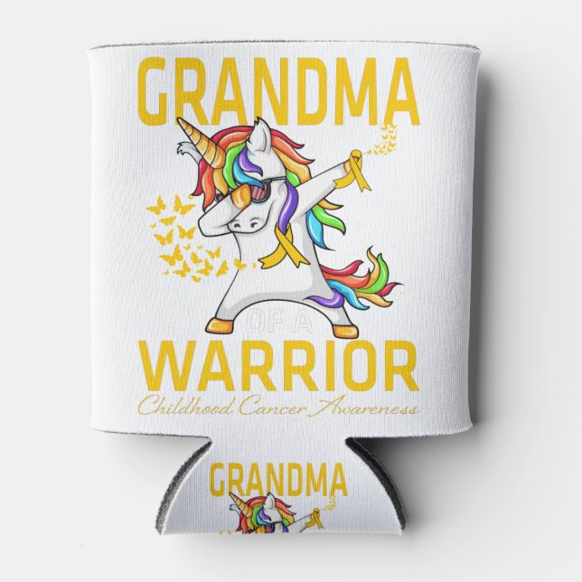 Grandma Of A Warrior Childhood Cancer Awareness Can Cooler (Front)