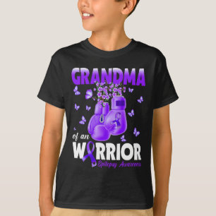 Grandma Of A Warrior Epilepsy Awareness Boxing Glo T-Shirt