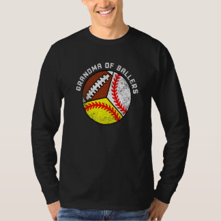 Grandma Of Ballers  Baseball Softball Football T-Shirt