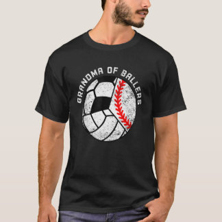 Grandma Of Ballers   Baseball Volleyball Soccer Gr T-Shirt