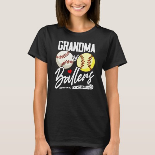 Grandma Of Ballers Family Matching Sport Lovers T_Shirt