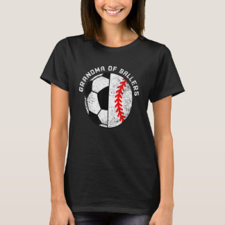 Grandma Of Ballers Soccer Baseball Grandma T-Shirt