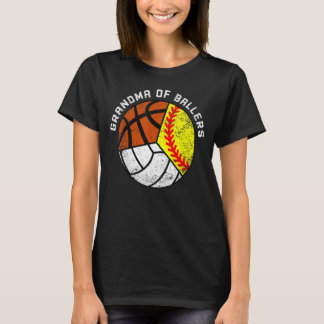 Grandma Of Ballers   Softball Volleyball Basketbal T-Shirt