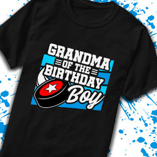 Grandma of Birthday Boy Boys Hockey Grandmother T-Shirt