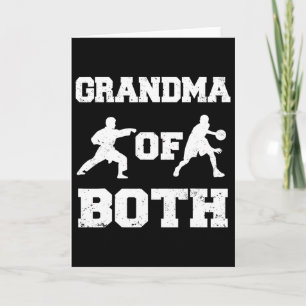 Grandma Of Both Funny Sketll And Karate Grandma Card
