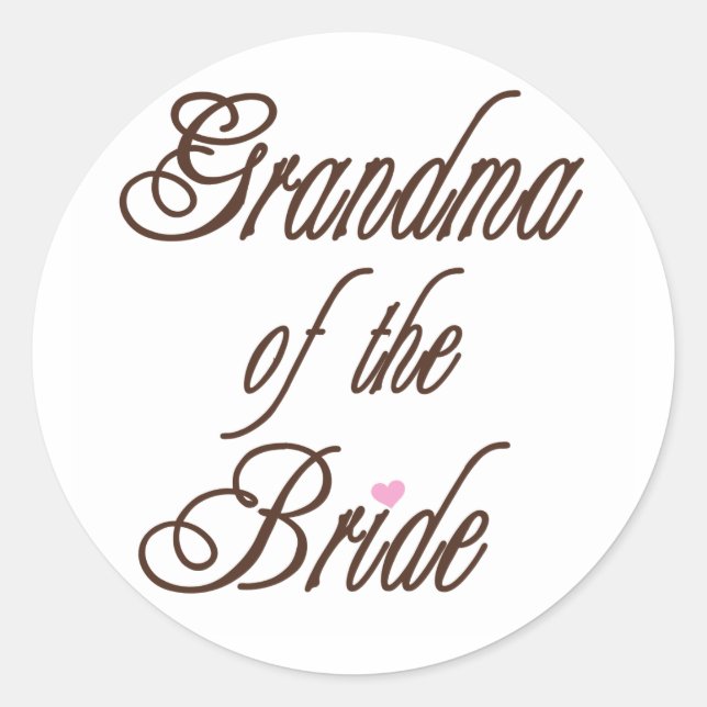 Grandma of Bride Classy Browns Classic Round Sticker (Front)