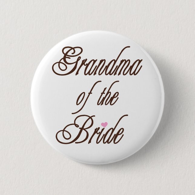 Grandma of Bride Classy Browns Pinback Button (Front)