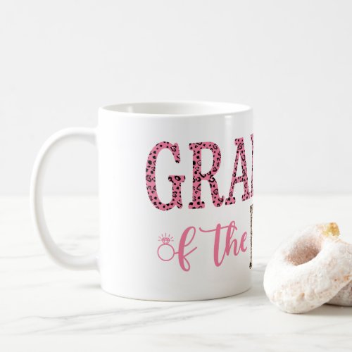 Grandma of Bride Gift Pink Black Leopard Print Coffee Mug