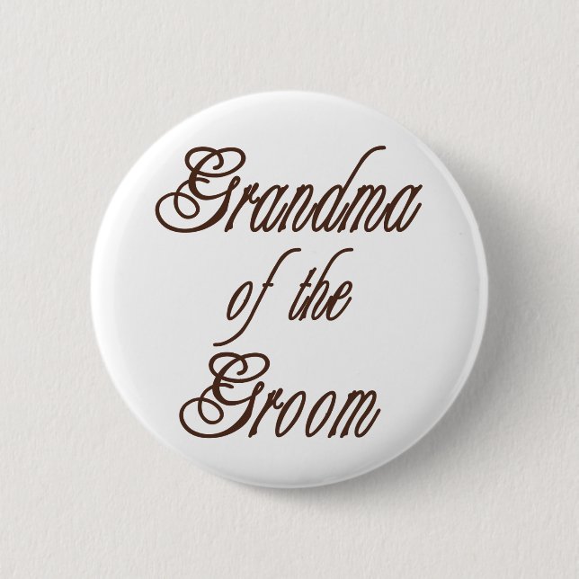 Grandma of Groom Classy Browns Button (Front)