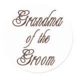 Grandma of Groom Classy Browns Classic Round Sticker
