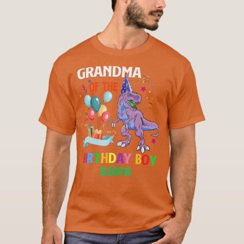 Grandma Of he Birthday Boy  Dinosaur Raptor Funny  T_Shirt
