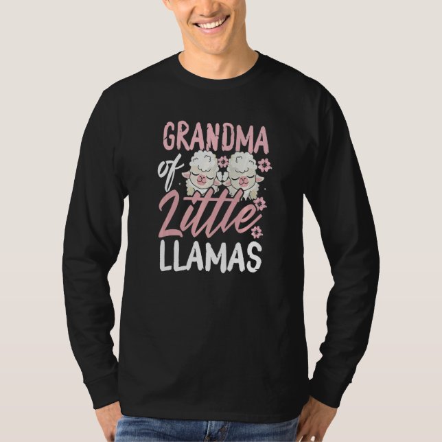 Grandma of Little Llamas New Born Twin Girls Grann T-Shirt (Front)