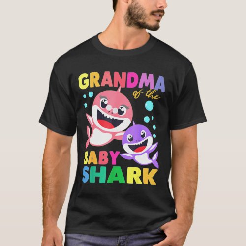 Grandma Of The Baby Shark Birthday Grandma Shark S T_Shirt