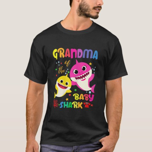 Grandma Of The Baby Shark Birthday Grandma Shark  T_Shirt