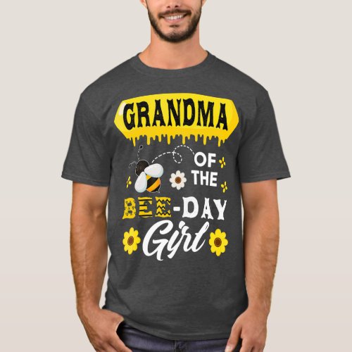 Grandma of The Bee Birthday Girl Family Matching T_Shirt