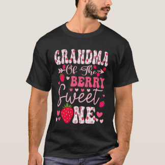 Grandma of The Berry Sweet One Strawberry 1St Birt T-Shirt