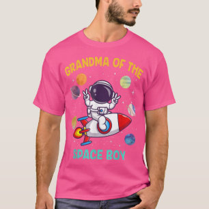 Grandma Of The Birthday Astronaut Space Boy Theme  T-Shirt