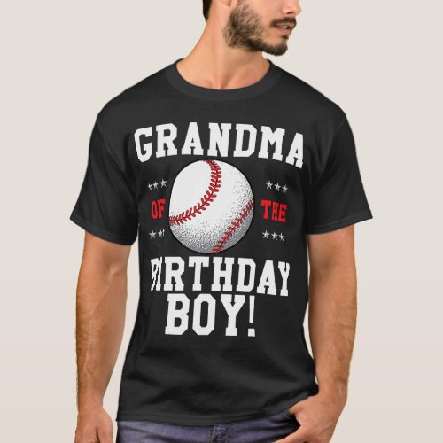 Grandma Of The Birthday Boy Baseball Matching Fami T_Shirt