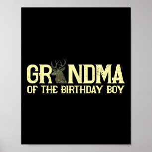 Grandma Of The Birthday Boy Deer Hunter Camouflage Poster