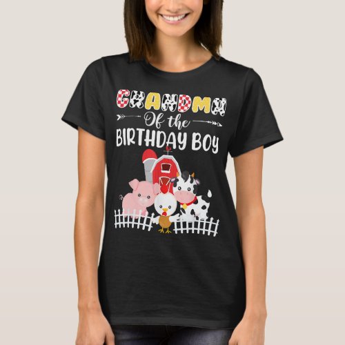 Grandma Of The Birthday Boy Firetruck Firefighter  T_Shirt