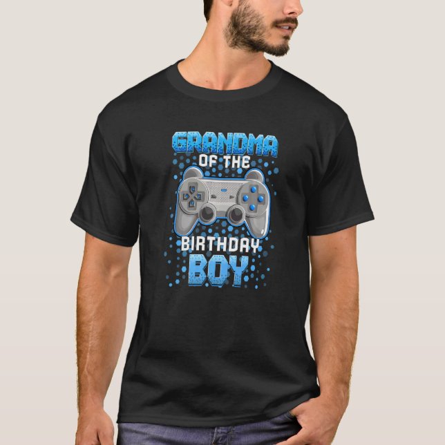 Grandma Of The Birthday Boy Matching Video Gamer B T-Shirt (Front)