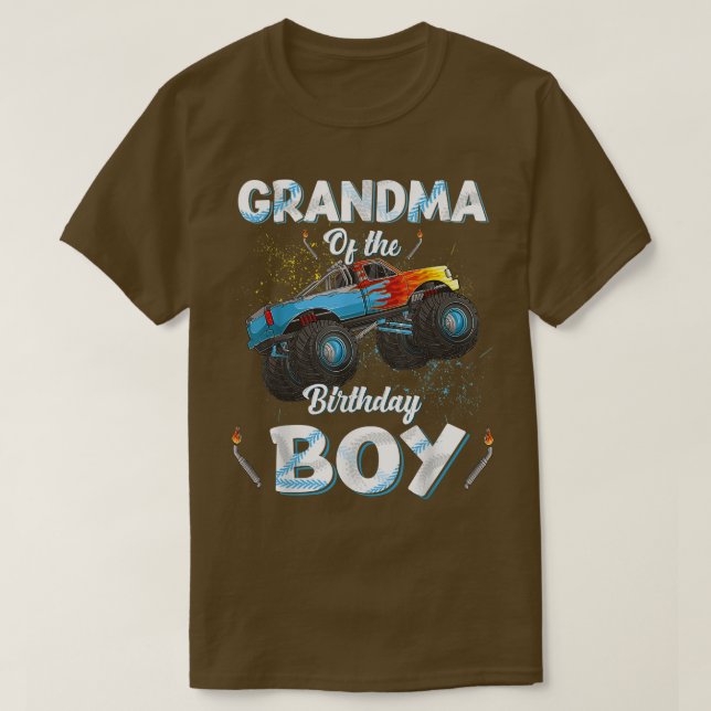 Grandma Of The Birthday Boy Monster Truck Bday Wom T-Shirt (Design Front)