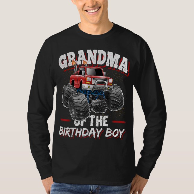 Grandma of the Birthday Boy Monster Truck Birthday T-Shirt (Front)