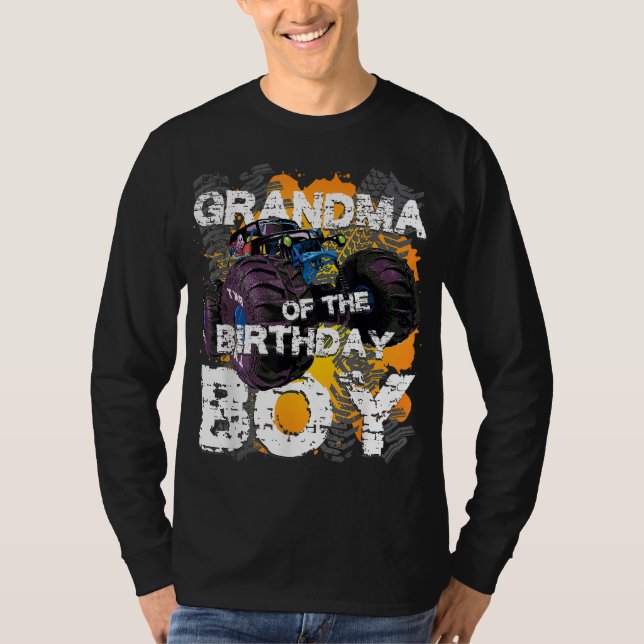 Grandma Of The Birthday Boy Monster Truck Matching T-Shirt (Front)