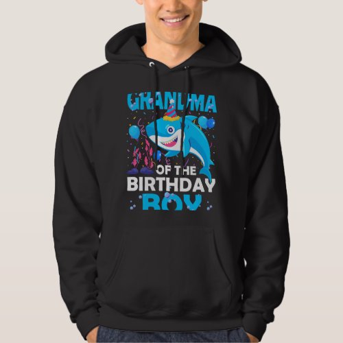 Grandma of The Birthday Boy Shark Ocean Matching F Hoodie