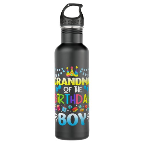 Grandma Of The Birthday Boy Shirt Mama Nana 1st Bd Stainless Steel Water Bottle