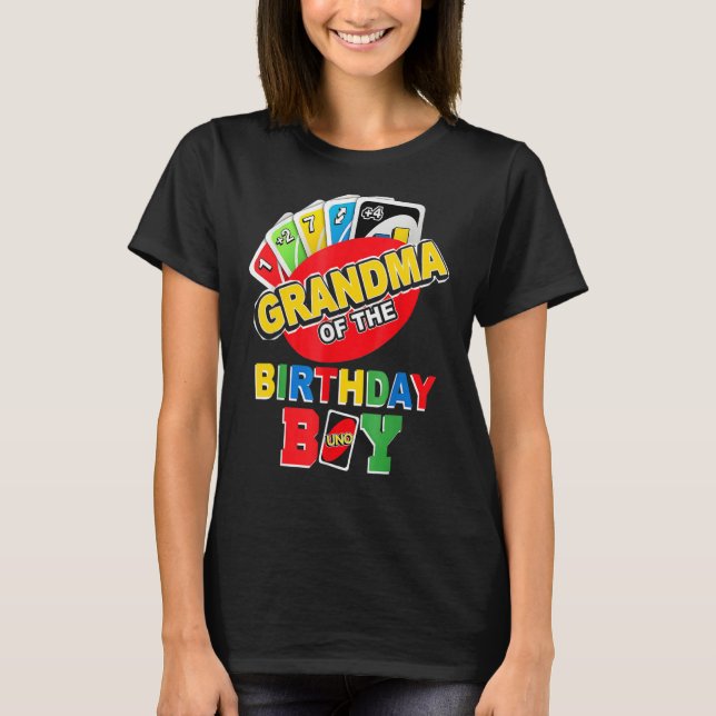 Grandma Of The Birthday Boy Shirt Uno Mommy Mama 1 (Front)