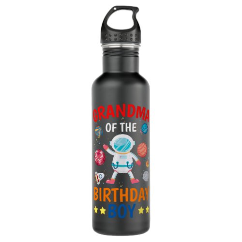 Grandma Of The Birthday Boy Space Planet Theme Bda Stainless Steel Water Bottle