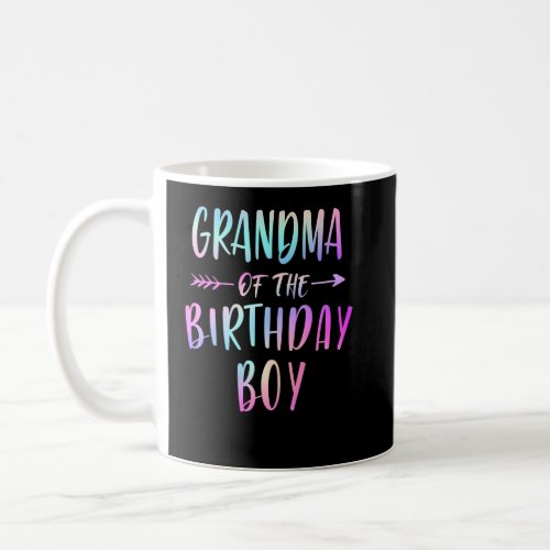 GRANDMA Of The Birthday Boy Tie Dye Colorful Bday  Coffee Mug