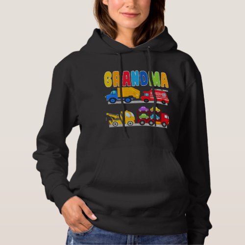 Grandma Of The Birthday Boy Transportation Vehicle Hoodie