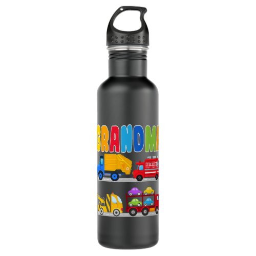 Grandma Of The Birthday Boy Transportation Vehicle Stainless Steel Water Bottle