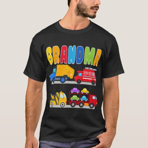 Grandma Of The Birthday Boy Transportation Vehicle T_Shirt