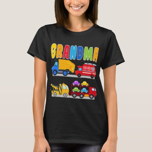 Grandma Of The Birthday Boy Transportation Vehicle T_Shirt