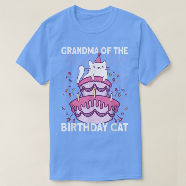 Grandma of the Birthday Cat Birthday Cat  T-Shirt (Design Front)