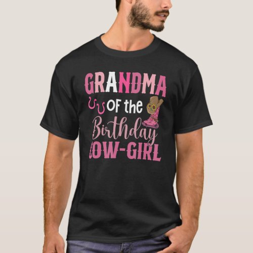 Grandma Of The Birthday Cow Girl Rodeo Cowgirl 1st T_Shirt