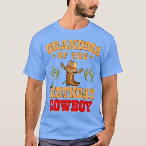 Grandma of The Birthday Cowboy Themed Birthday Boy T_Shirt