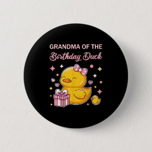 Grandma Of The Birthday Duck Christmas Anime Party Button
