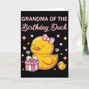Grandma Of The Birthday Duck Christmas Anime Party Card