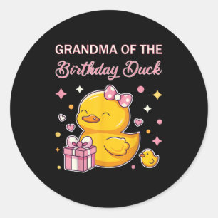 Grandma Of The Birthday Duck Christmas Anime Party Classic Round Sticker
