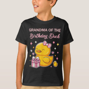 Grandma Of The Birthday Duck Christmas Anime Party T-Shirt