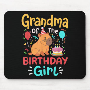Grandma Of The Birthday Girl Capybara Bday Family Mouse Pad