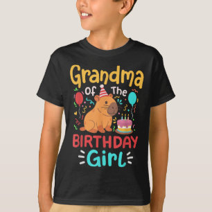 Grandma Of The Birthday Girl Capybara Bday Family T-Shirt