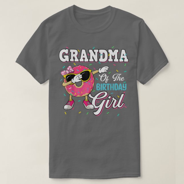 Grandma Of The Birthday Girl Donut Matching Famil T-Shirt (Design Front)
