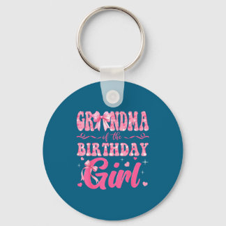 Grandma Of The Birthday Girl Family Nk Coquette Bo Keychain