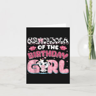 Grandma Of The Birthday Girl Farm Cow Grandma Birt Card